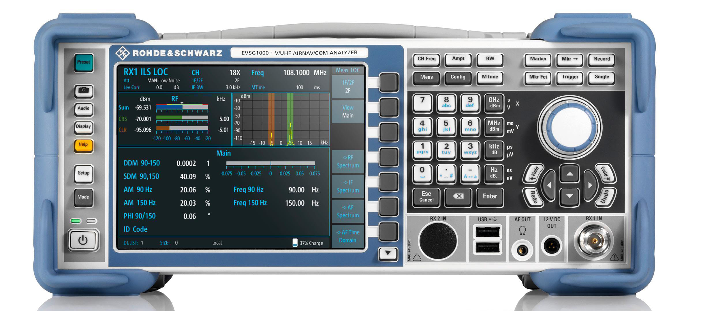 Analizador de navegación aérea y comunicaciones VHF/UHF R&S®EVSG1000
